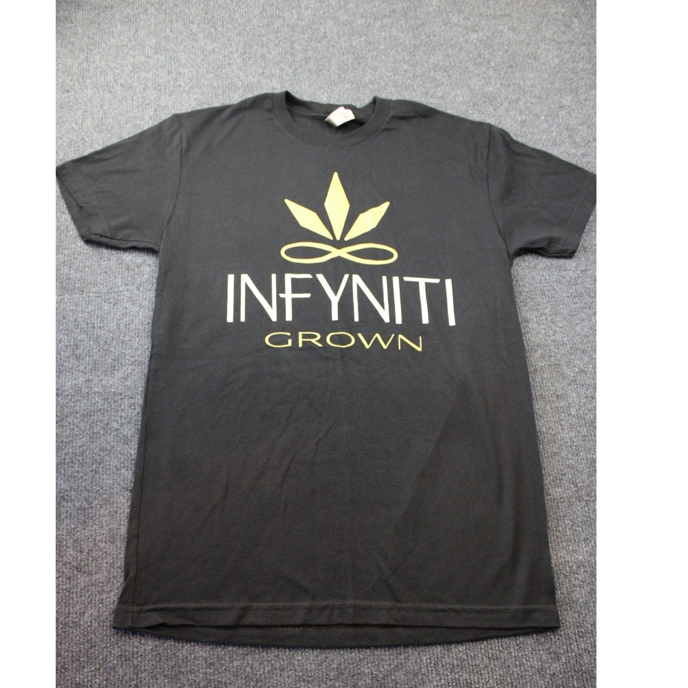 Next Level Apparel Infyniti Grown Graphic T-Shirt Mens Small Black Gold Leaf Tee